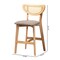 Baxton Studio Dannell Mid-Century Modern Grey Fabric and Natural Oak Finished Wood 2-Piece Counter Stool Set 235-2PC-13306-ZORO - alternate 2